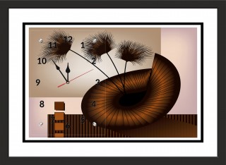 Часы-картина с паспарту в черном багете 50х70 CAS(15)